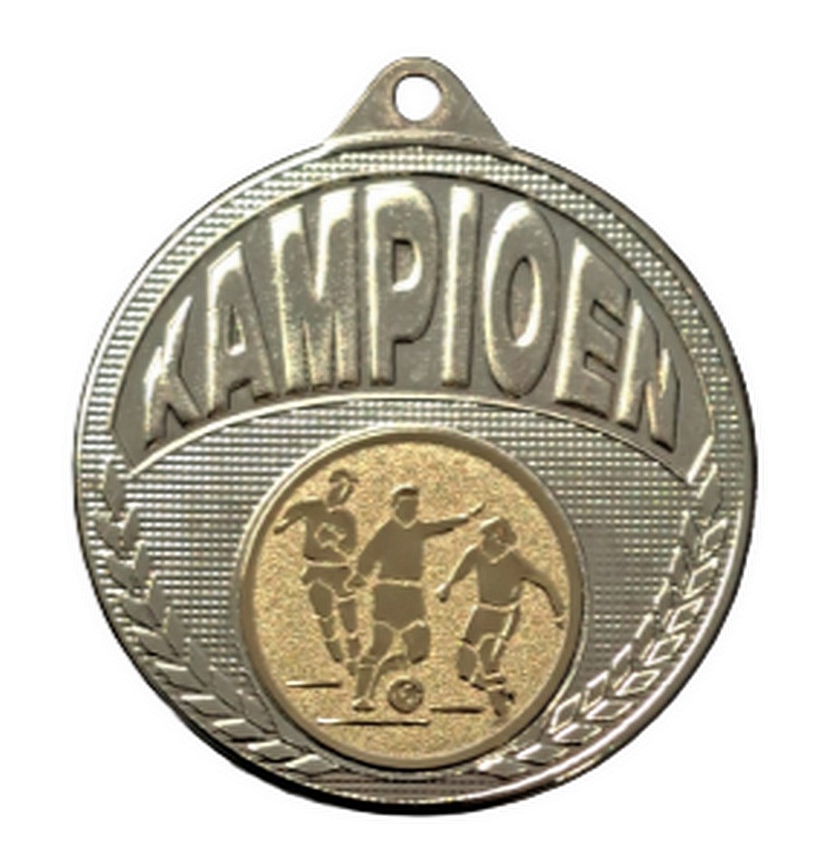 Kampioen ME619 Voetbal Medaille Ø 50 mm goud compleet